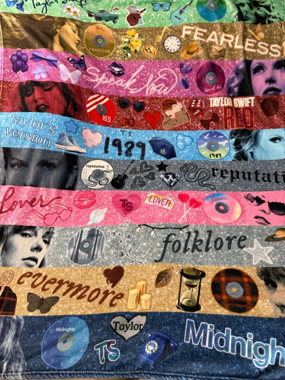 Taylor Swift Album Covers Themed Plush Throw Blanket